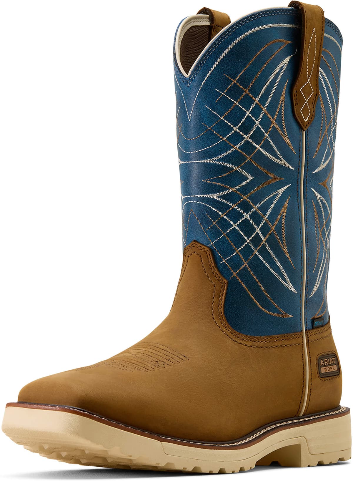 Men's Activator Waterproof Work Boots in Dusted Brown Basin Blue, Size: 13 D / Medium by Ariat