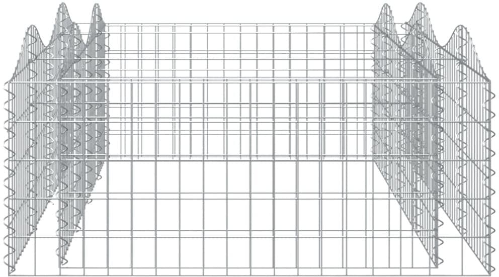 vidaXL Lit surélevé à gabions arqué 200x100x50 cm Fer galvanisé