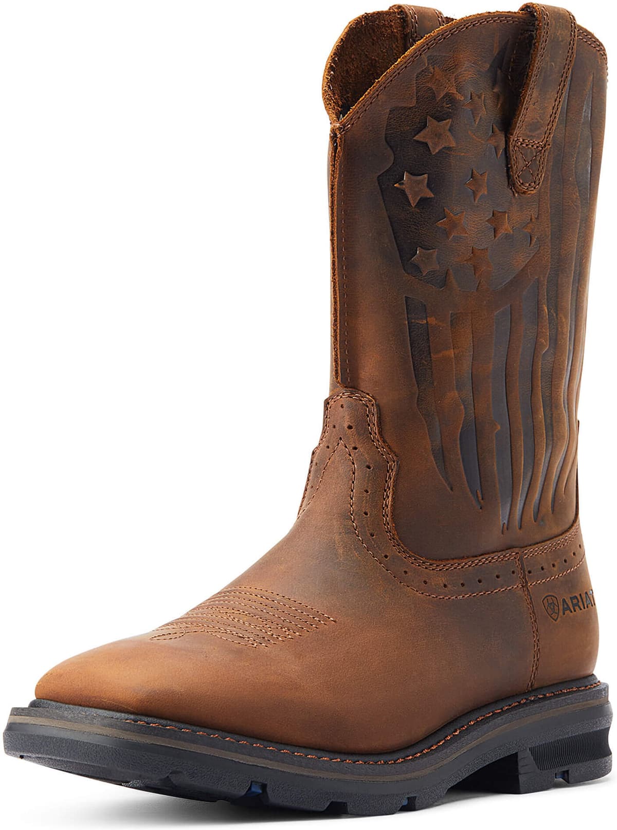 Men's Sierra Shock Shield Patriot Work Boots in Distressed Brown, Size: 7 D / Medium by Ariat