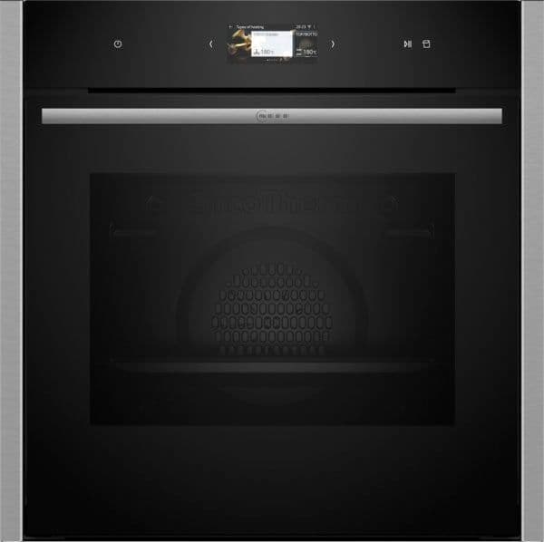 NEFF Backofen "B24FS33N0", Energieeffizienz: A+ (A+++-D), grau (silberfarben), B:59,6cm H:59,5cm T:54,8cm, Backöfen, Schonendes Dämpfen bis 120 C & einfache Easy Clean Reinigung