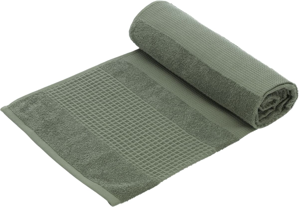 Hamamtuch VOSSEN "Shallow", grün (detox grün), B:67cm L:180cm, Waffelpiqué, Baumwolle, Handtücher, Hamamtuch, Yogatuch - passend für jede Matte detox grün B/L: 67cmx180cm, 1 Stk., Waffelpiqué