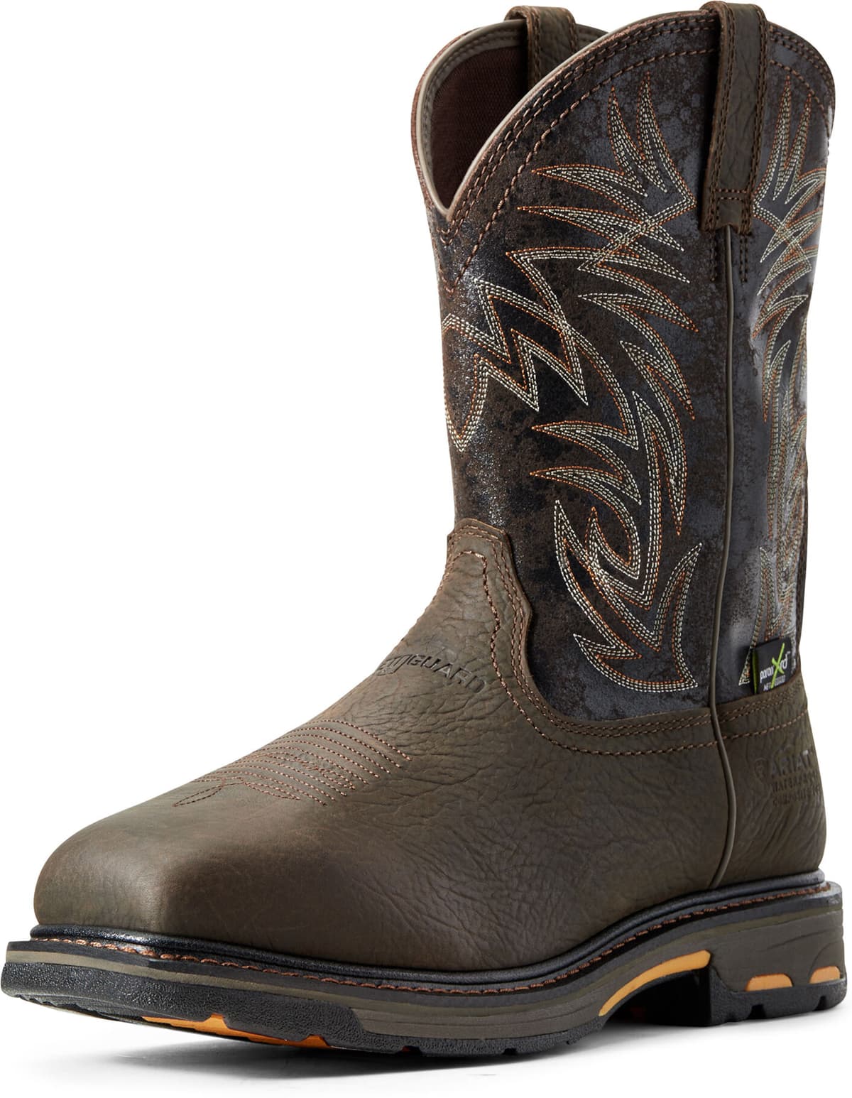 Men's WorkHog Wide Square Toe MetGuard Waterproof Composite Work Boots in Bruin Brown, Size: 9.5 D / Medium by Ariat