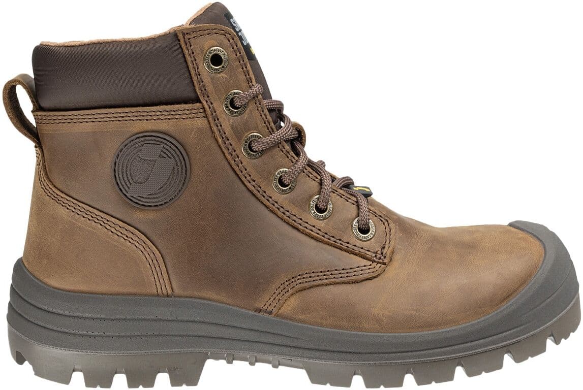 Sicherheitsschuh SAFETY JOGGER WORKS "Dakar Leather" Gr. 45, braun (dunkelbraun), 45, Obermaterial: 100% Synthetik synthetic., Schuhe, Sicherheitsschuh