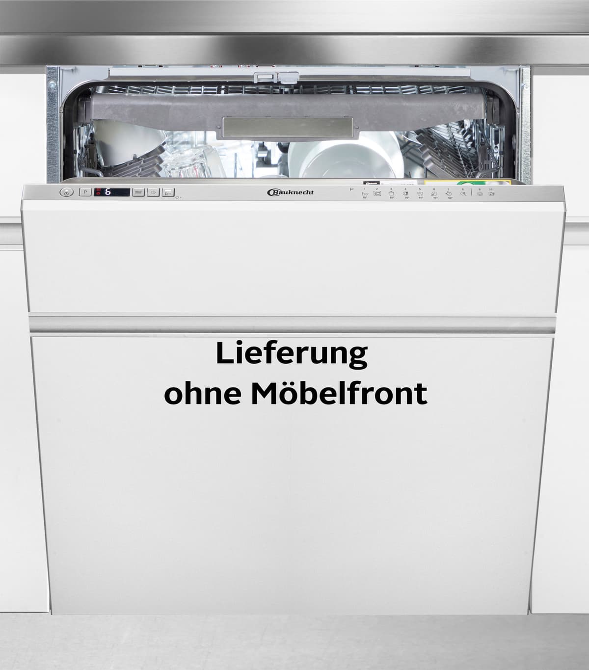 Bauknecht vollintegrierbarer Geschirrspüler "OBIC Ecosilent 9760", Energieeffizienz: A, silber (weiß, neutral), B:59,8cm H:82cm T:55,5cm, Geschirrspüler, Doppelter Komfort – mit Besteckschublade und zusätzlichem Besteckkorb, vollintegrierbarer Geschirrspü