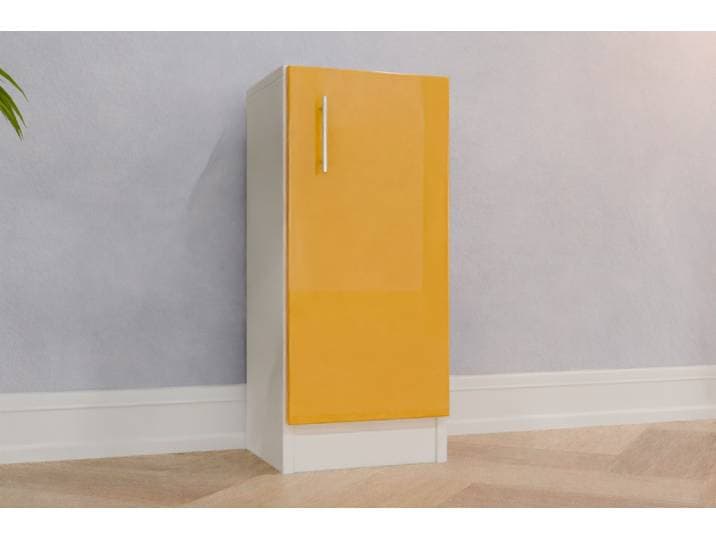 Badezimmer Nischenschrank nach Maß - RAL 1021 Rapsgelb - 68x30x27cm - Individuell konfigurieren