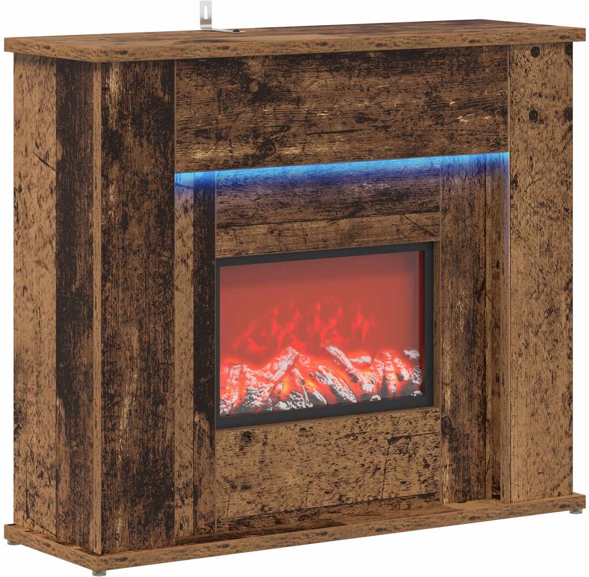 vidaXL Cheminée avec ruban LED Bois ancien 63 x 20 x 54,5 cm