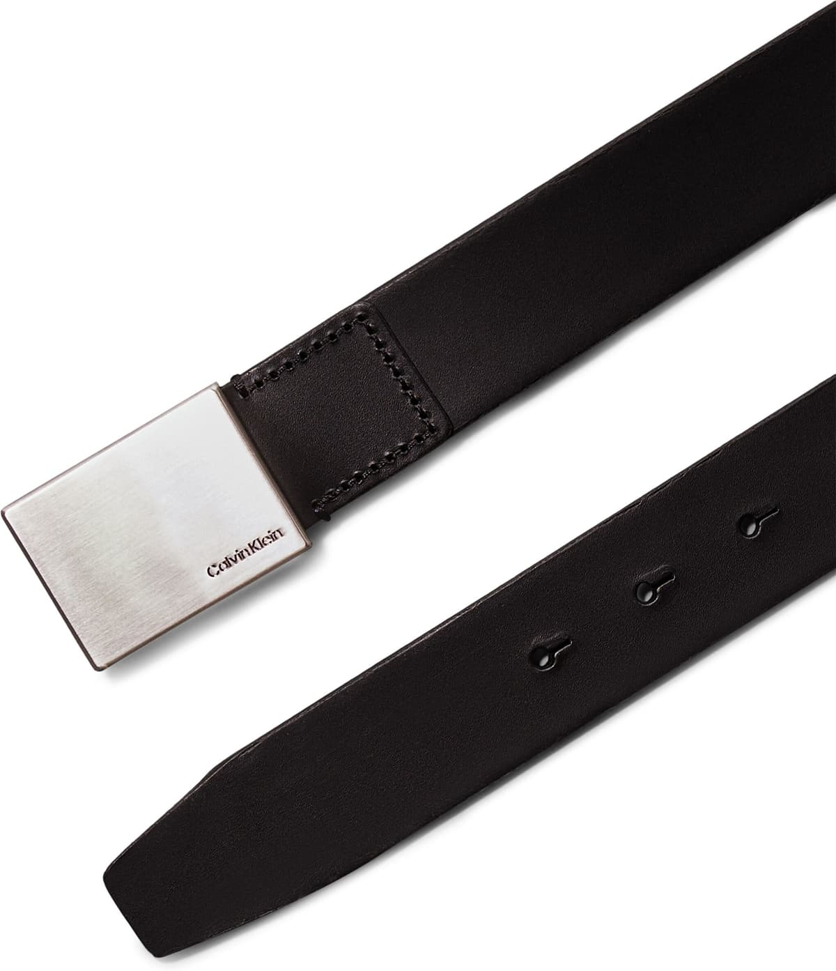 Ledergürtel CALVIN KLEIN JEANS "FORMAL PLAQUE BELT 3.5CM", Herren, Gr. 100, schwarz, Leder, unifarben, Gürtel Ledergürtel, Schnalle aus gebürstetem Metall