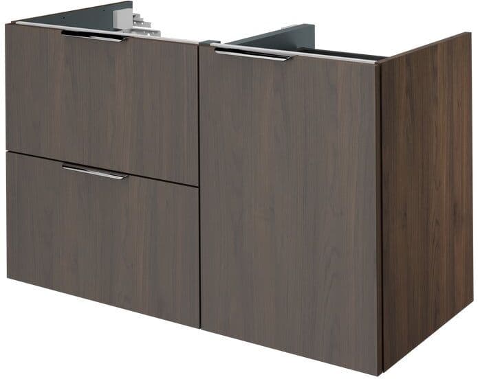SENSEA Mobile da bagno sospeso sotto lavabo L 105 x H 64 x P 48 cm noce, 2 cassetti 1 anta  Neo