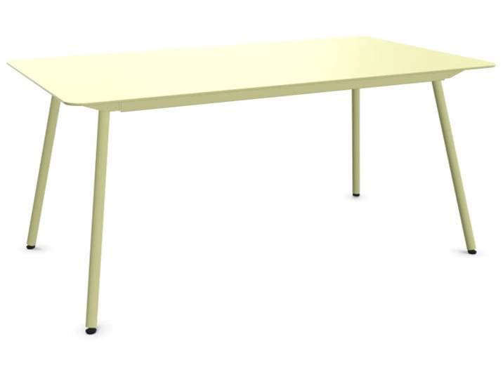 Glasfaser-Tisch Locarno Edge von Schaffner / Farbe: Buchsbaumgelb / Grösse: 160 x 90 cm