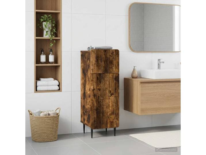 vidaXL Badezimmer Aufbewahrungsschrank ZWOLLE Raucheiche