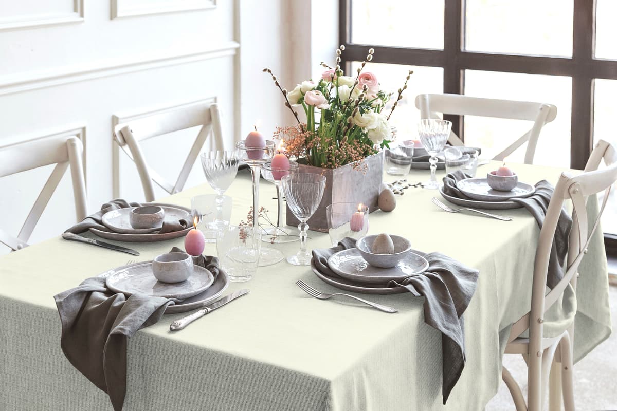 Tischdecke WIRTH "Berwick" Gr. 3, grau, B:160cm L:130cm, Baumwolle, Polyester, Tischdecken, Tischdecke grau B/L: 160cm x 130cm, 1 Stk.