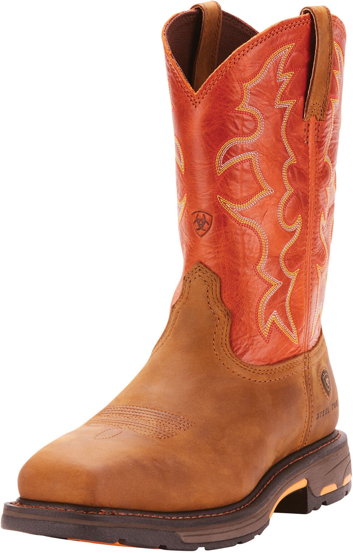 Men's WorkHog Wide Square Toe Steel Work Boots in Dark Earth, Size: 13 EE by Ariat
