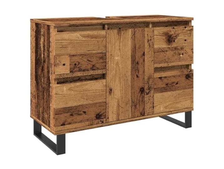 vidaXL Badkamerkast 80x33x60 cm bewerkt hout oud houtkleurig