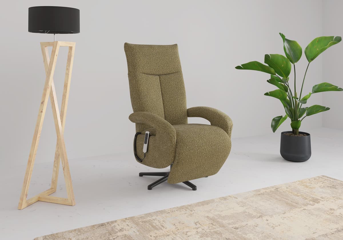 TV-Sessel SIT & MORE "TV Dance", grün (olive), B:74cm H:112cm T:82cm, 100% Polyester, Sessel, TV-Sessel, wahlweise manuell oder elektrischer Funktion mit Akku olive Chenille,mit 2 Motoren,mit Akku,mit Aufstehhilfe,mit Kopfteilverstellung,mit Drehfunktion,