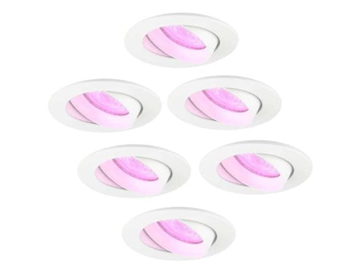 Ledvion 6 stuks LED inbouwspot rond wit RGB dimbaar smart