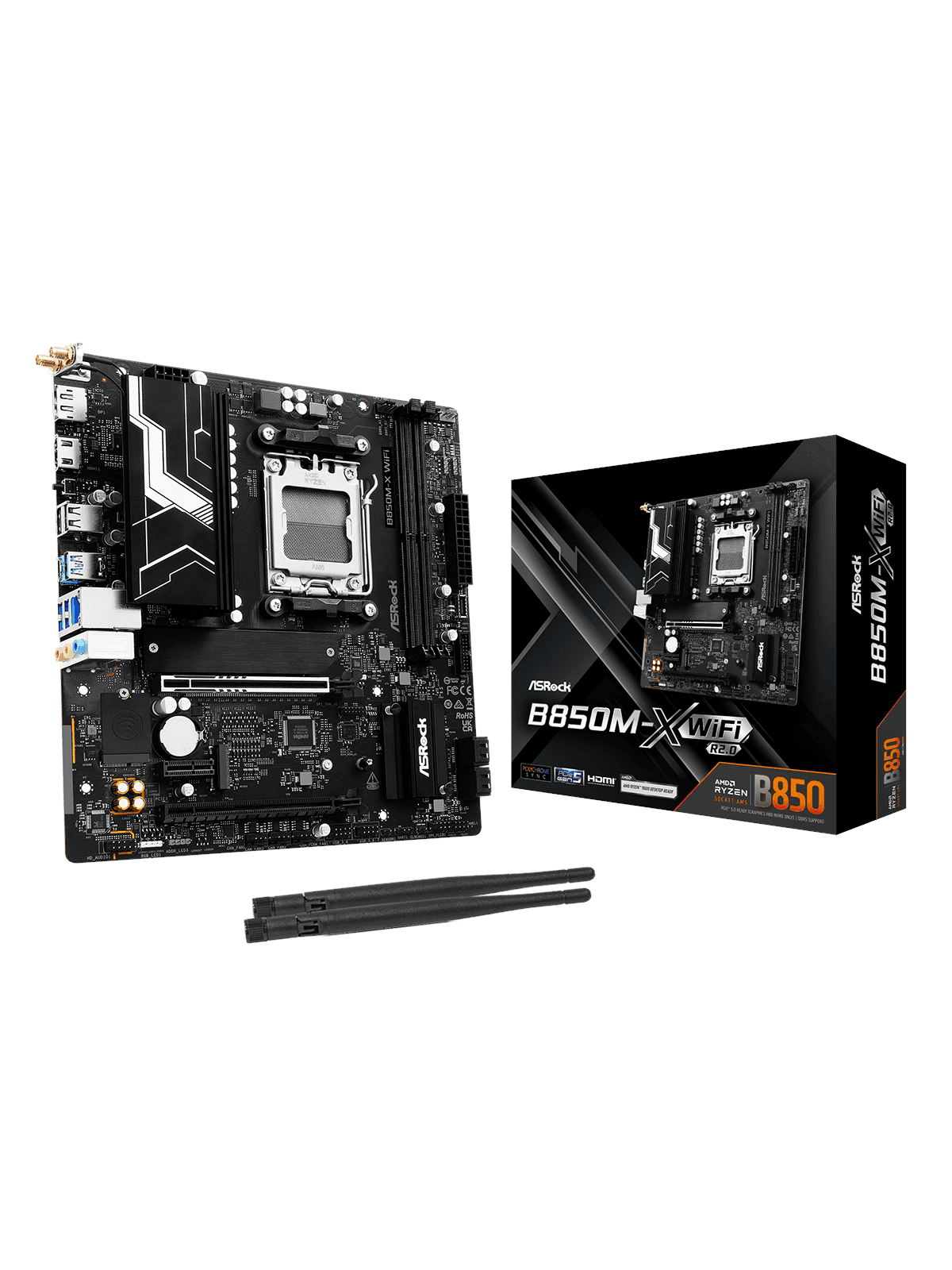 ASRock B850M-X WiFi R2.0 Mainboard - AMD B850 - AMD AM5 - DDR5 RAM - Micro-ATX