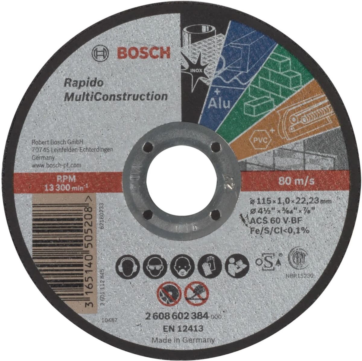 Bosch Mola da taglio rapido multiuso 115 mm