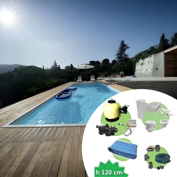 Piscine Italia Piscina interrata in cemento armato 10x4 m - h. 1,2 m + Liner