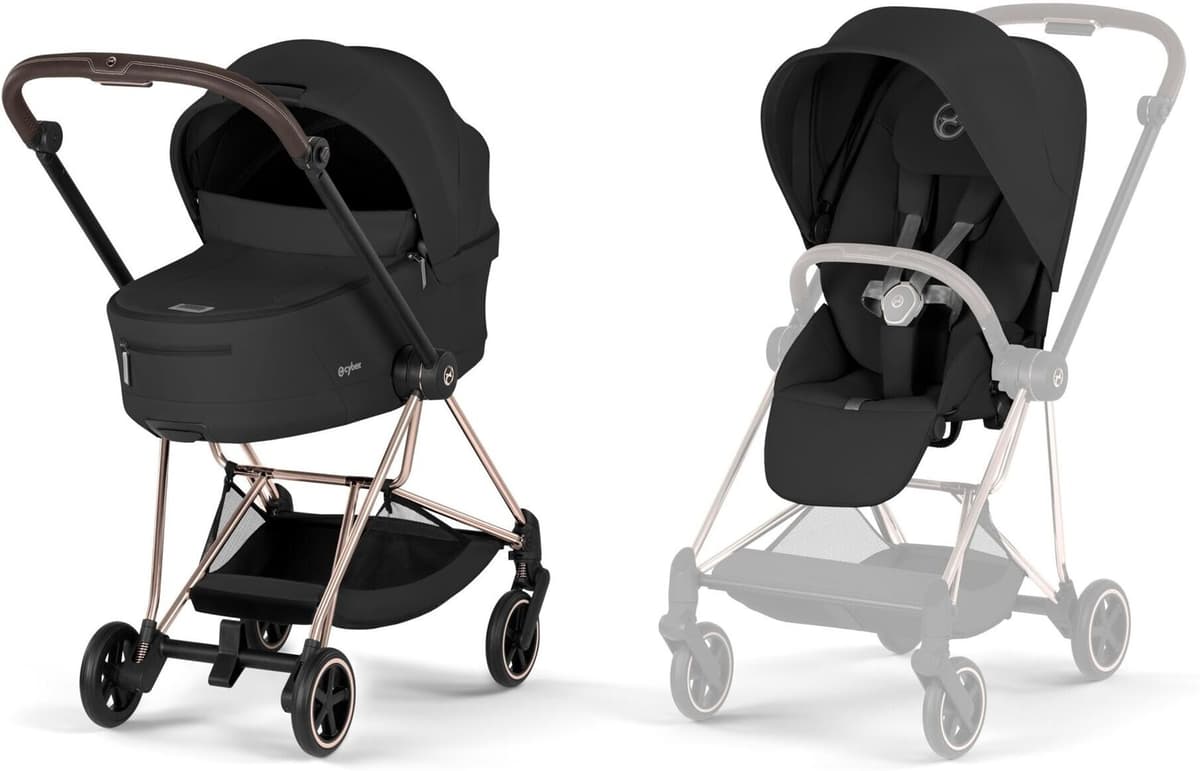 Cybex Carro de bebé dúo MIOS Comfort con Chasis MIOS, Textiles MIOS y Capazo plegable MIOS - COŸA Fold Lux Comfort. Negro niño