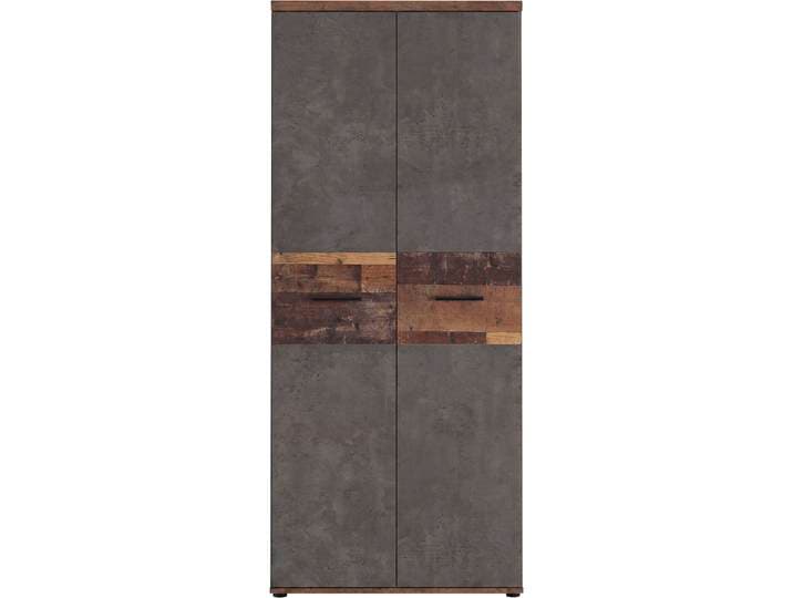 Kleiderschrank OTTO HOME Vervin, inklusive 5 Einlegeböden und 2 Kleiderstangen , grau (betonoptik dunkelgrau, oldwood vintage), B:79,9cm H:189cm T:52,7cm, FSC-zertifizierter Holzwerkstoff, Schränke, Kleiderschrank, B/H/T 79,9/189/52,7cm,Made in Europa,Viel Stauraum,FSC zertifiziert