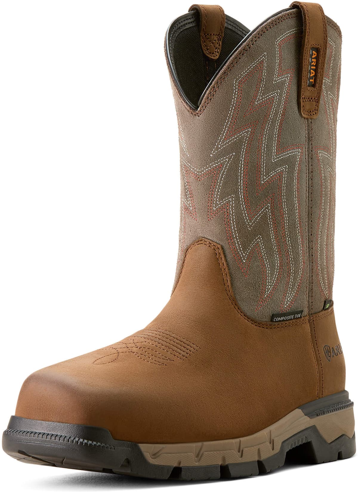 Men's Rebar Flex SD Composite Toe Work Boots in Distressed Brown Stone, Size: 7 D / Medium by Ariat
