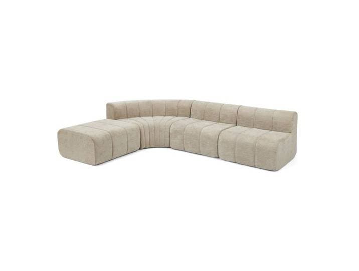 Canapé d'angle modulable compressé 4 places en chenille marron 285 x 203 x 64 7 cm avec modules indépendants TYNQER