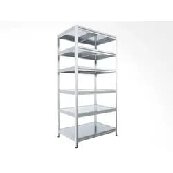 Metallregal Biedrax 35 x 75 x 180 cm, Verzinkt, 6 Stahlböden, Fachlast 150 kg pro Fachboden