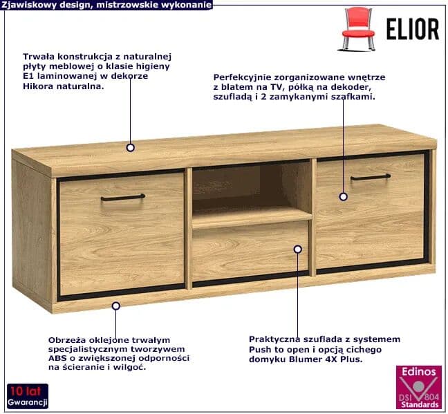 Edinos Szafka RTV hikora naturalna R2-C65
