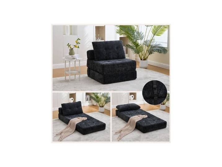 Canapé-lit pliable avec coussins matelas pliant avec dossier sofa portable et confortable idéal pour salon et chambre