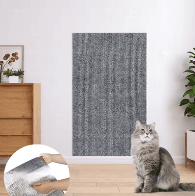 Inspire Picks Self Adhesive Cat Scratch Protector Mat Freeform Furniture Protection Carpet For Cats gray 60x60cm
