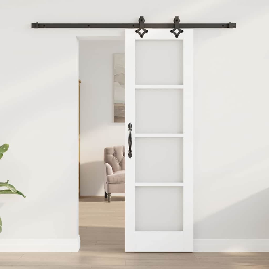 vidaXL Porte coulissante ORKDAL 61 x 198,5 cm Blanc et noir