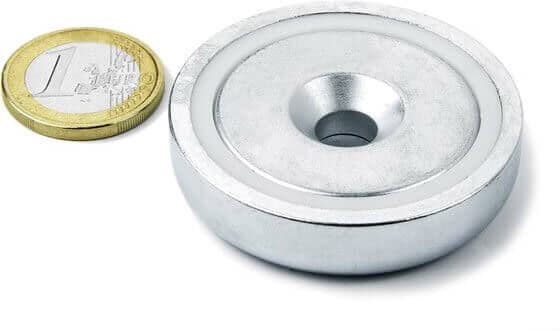 Undersænket Pottemagnet 48x11,5 Mm – Styrke 87 Kg   Brisingi