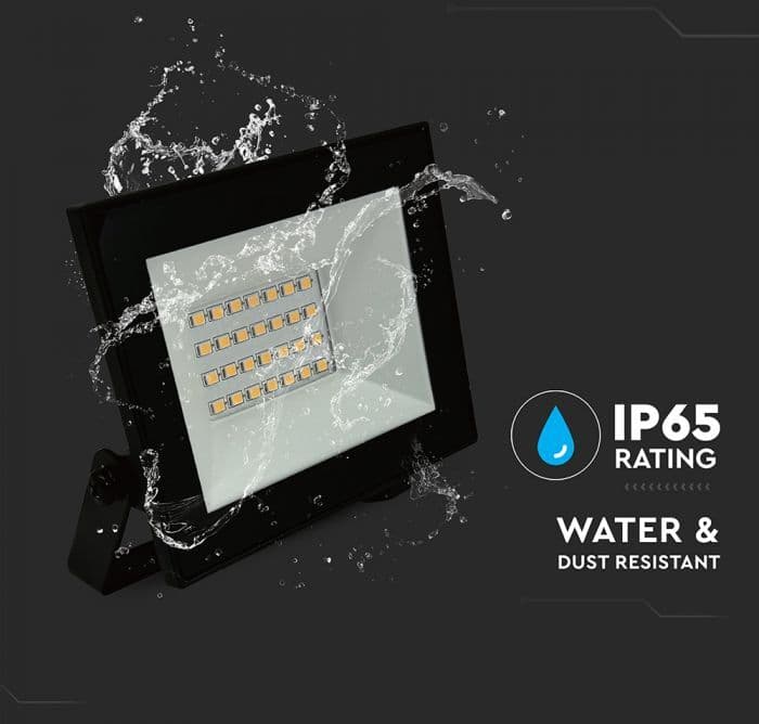 V-Tac Faro Led 20w Slim Ip65 6500k Nero – E-Series (1510 Lm) Con Driver Integrato 23986