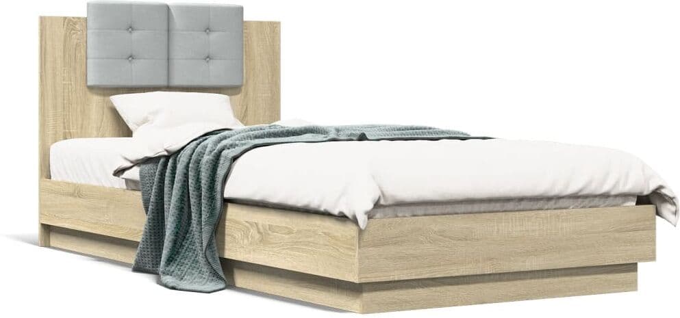 vidaXL Cadre de lit sans matelas chêne sonoma 100x200 cm