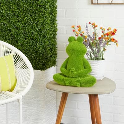 ARCILLA ELEMENTAL Green MGO Eclectic Frog Garden Sculpture