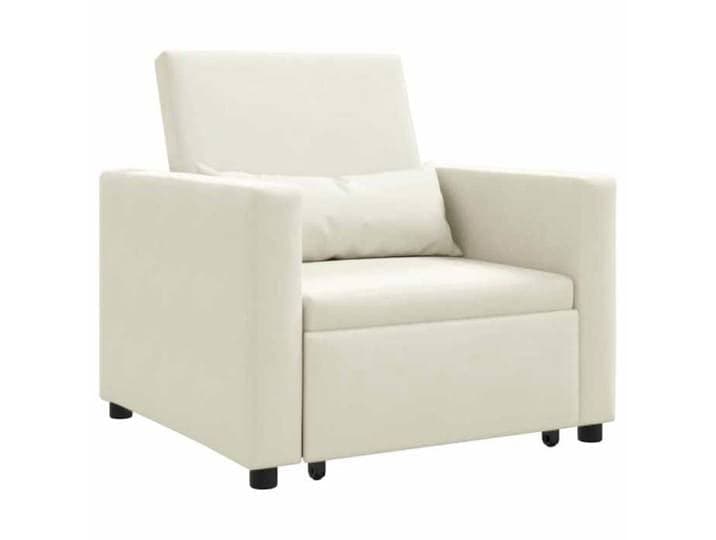 Fauteuil intérieur - - résistance aux taches - escamotable simple avec des roues Crème Velours 88821
