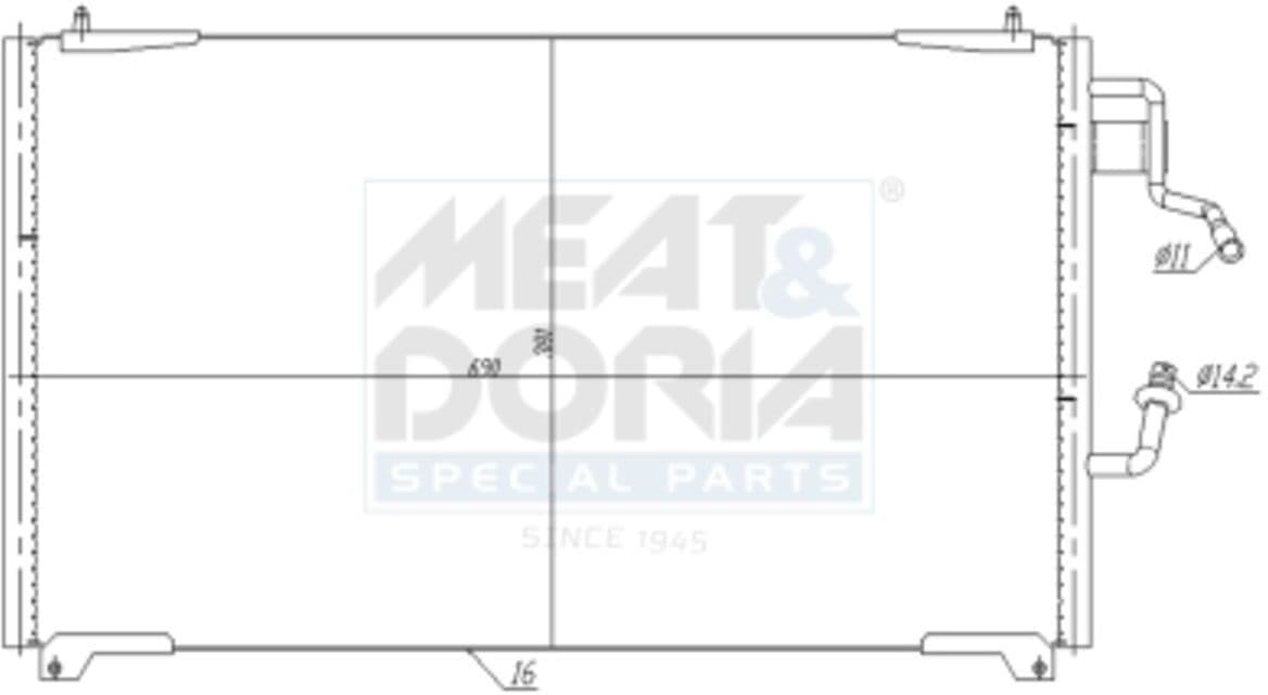 Condensador, sistema de ar condicionado MEAT & DORIA 991213
