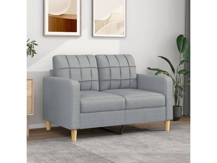 vidaXL 2-Sitzer-Sofa Hellgrau 120 cm Stoff