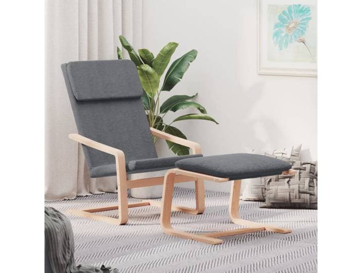 vidaXL Relaxsessel mit Hocker Dunkelgrau Stoff