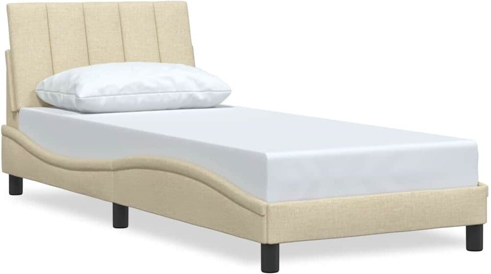 vidaXL Cadre de lit sans matelas Hanko crème 80x200 cm tissu