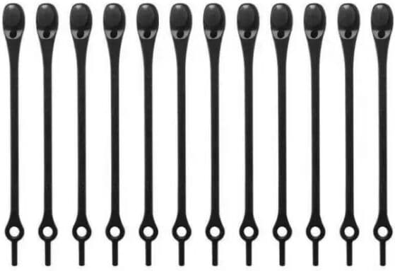 INF 12 Stück No Tie Schnürsenkel Elastische Silikon Schnürsenkel Schwarz