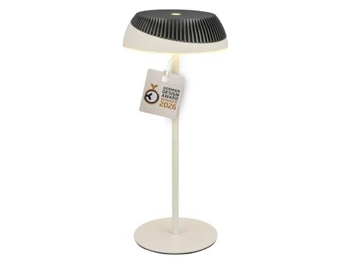 BRILONER - Alusta LED Tischlampe kabellos IP44 mit Touch, dimmbar, warmweißes Licht, Tischlampe Akku, Nachttischlampe, Leselampe, German Design Award Winner 2026, 14x32 cm, Anthrazit-Warm Grey