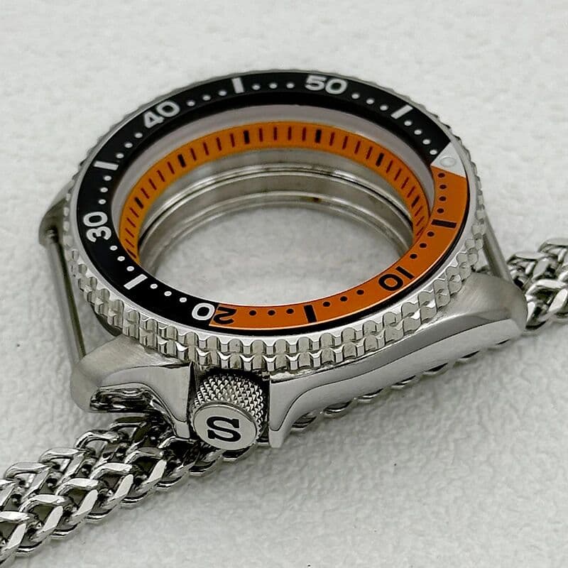 NONE 42mm SKX007 Watch Case Flat Sapphire Crystal NH35 Case Compatible NH35 NH36 NH38 4R 7S Movements 28.5mm Dial Men's Watch Case