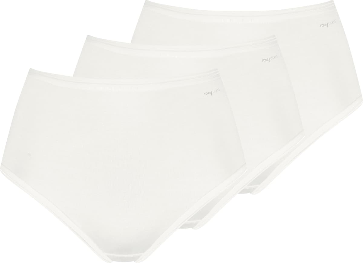 Taillenslip MEY "LIGHTS", Damen, Gr. 46, Single Jersey, weiss (weiß), Single Jersey, Obermaterial: 55% Baumwolle, 40% Viskose, 5% Elasthan, bedruckt, unifarben, körpernah, Unterhosen Taillenslip, mit weichen Beinabschlüssen weiß 46, Single Jersey