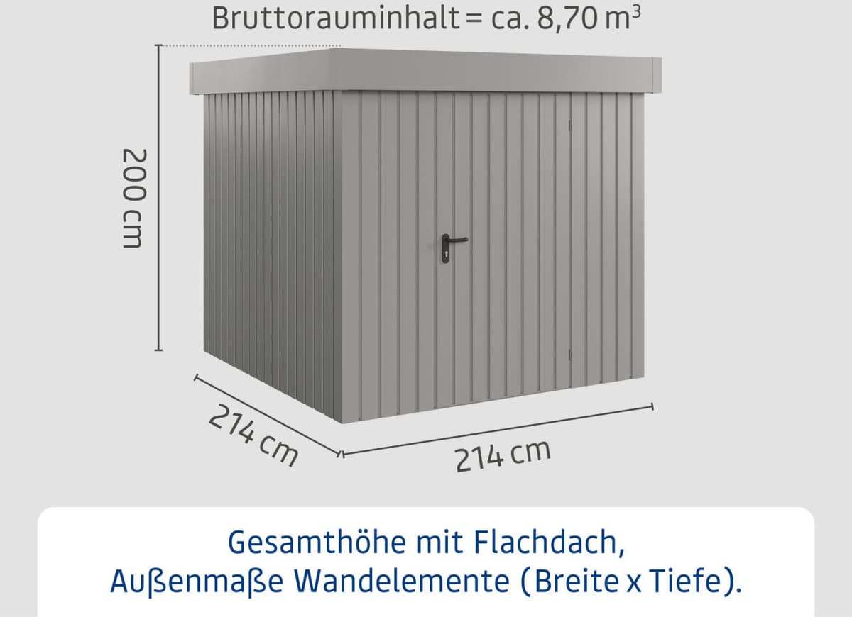 EcoStar Metallgerätehaus Euroline EFD5 graualuminium 214 x 214 cm 1-flg.