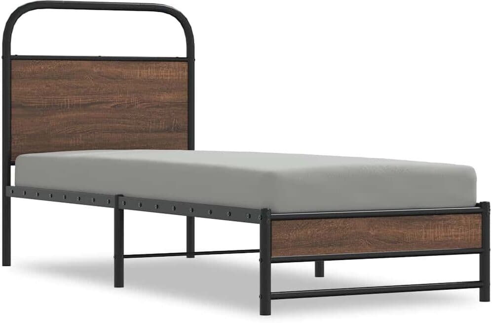 vidaXL Cadre de lit sans matelas 80x200cm chêne marron bois ingénierie