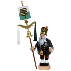 KWO Erzgebirge Räuchermann Bergmann mit Schellenbaum