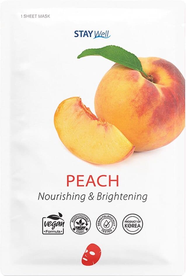 STAY WELL Peach Sheet Mask 20g