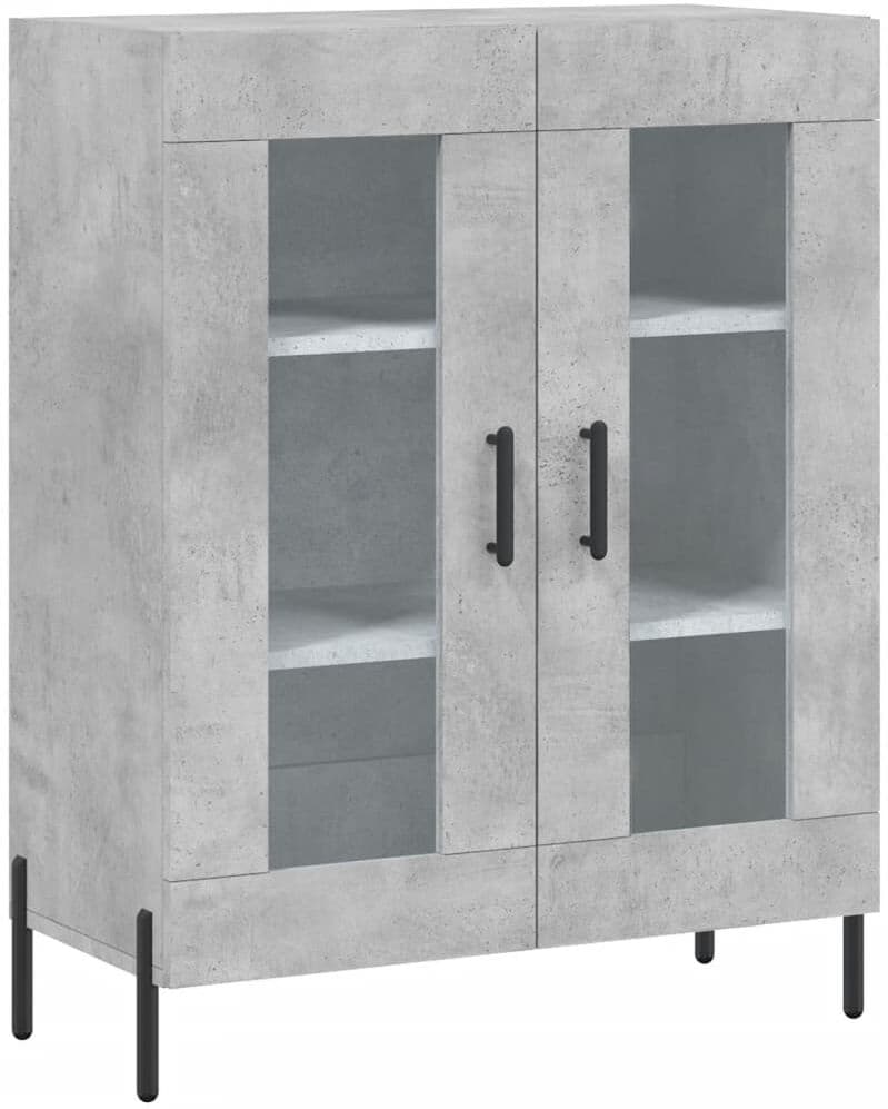 vidaXL Buffet gris béton 69,5x34x90 cm bois d'ingénierie