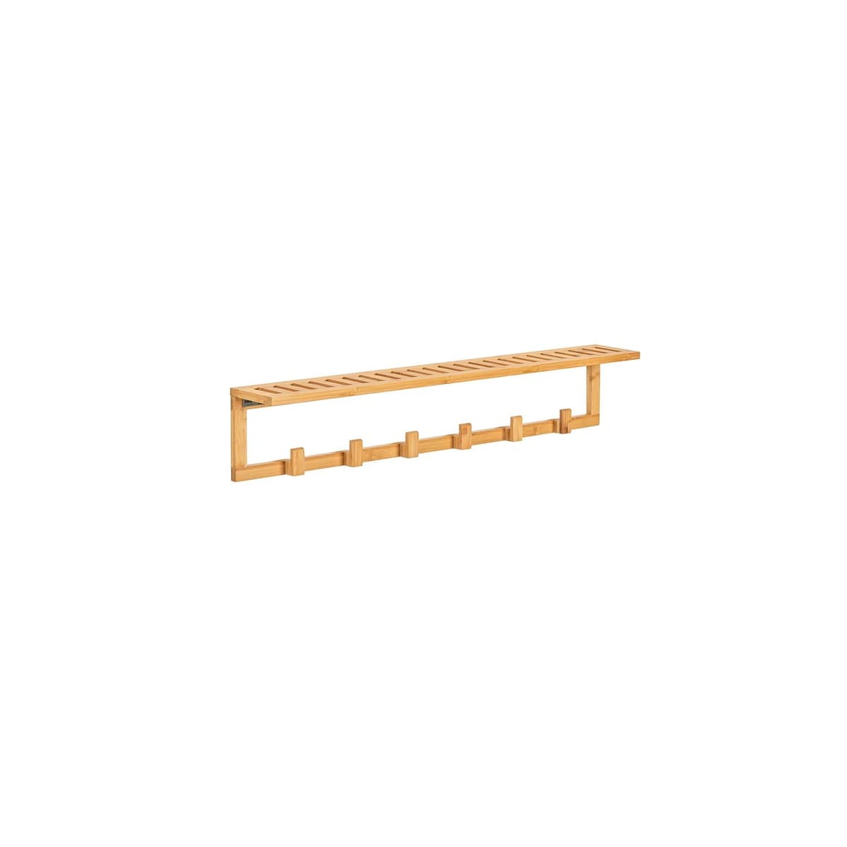 SoBuy Wandgarderobe mit 1 Regal Holzfarbe 90x12,5x14,5cm Funktional
